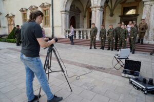 Kielce. Zdjęcia do spotu promującego Marsz Szlakiem I Kompanii Kadrowej / Piotr Kwaśniewski / Radio Kielce