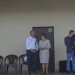 "Lato z rodziną". Piknik PiS w Skarżysku Kościelnym. Na zdjęciu od lewej: Piotr Wawrzyk - wiceminister spraw zagranicznych, Maria Zuba - poseł PiS, Marcin Piętak – dyrektor gabinetu marszałka, Andrzej Kryj - poseł PiS / Michał Kita / Radio Kielce