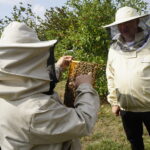 Wizyta w gospodarstwie pasiecznym Janusza Stanika w Skroniowie. Od lewej: Janusz Stanik i Krzysztof Lipiec - poseł PiS / Michał Kita / Radio Kielce