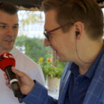 Śniadanie w ogrodzie Radia Kielce. Łukasz Wasik, Restauracja Żółty Słoń i red. Stanisław Blinstrub / Kamil Król / Radio Kielce