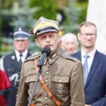 Miechów. Marsz Szlakiem I Kompanii Kadrowej. Na zdjęciu: Dionizy Krawczyński - komendant marszu / Jarosław Kubalski / Radio Kielce