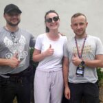 Lisów. Kielecka pielgrzymka na Jasną Górę. Na zdjęciu (pierwszy od prawej): Damian Sławski - wójt Miedzianej Góry / Izabela Mortas / Radio Kielce