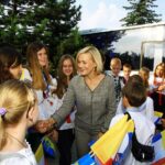 Kielce. Wizyta dzieci i młodzieży z ukraińskiego obwodu winnickiego. Na zdjęciu: wicemarszałek Renata Janik / Urząd Marszałkowski Województwa Świętokrzyskiego