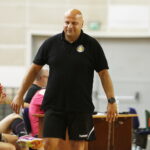 09.08.2019 Kielce. Międzynarodowy turniej piłki ręcznej kobiet o puchar prezydenta Kielc. Mecz Korona Handball - Piotrcovia Piotrków Trybunalski. Trener Korony Paweł Tetelewski / Jarosław Kubalski / Radio Kielce