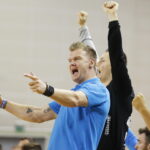 31.08.2019 Kielce. PGNiG Superliga. Mecz PGE Vive Kielce - SPR Stal Mielec. Trener SPR Dawid Nilsson / Jarosław Kubalski / Radio Kielce