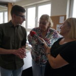 Studio Filmowe Anima-Pol. Na zdjęciu Michał Kita - Radio Kielce, Jadwiga Wendorff - prezes Studia Filmowego Anima-Pol, Ewa Pociejowska-Gawęda - Radio Kielce / Patryk Cudzik / Radio Kielce