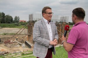 Nowy Korczyn. Budowa mostu na Wiśle. Paweł Zagaja - burmistrz Nowego Korczyna / Krzysztof Bujnowicz / Radio Kielce