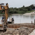 Nowy Korczyn. Budowa mostu na Wiśle / Krzysztof Bujnowicz / Radio Kielce