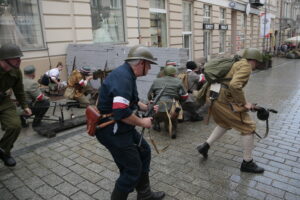 Kielce. Barykady na ulicy Sienkiewicza / Wiktor Taszłow / Radio Kielce