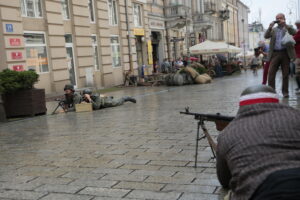 Kielce. Barykady na ulicy Sienkiewicza / Wiktor Taszłow / Radio Kielce