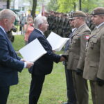 Obchody Święta Wojska Polskiego 10. Świętokrzyskiej Brygady Obrony Terytorialnej. Na zdjęciu: Krzysztof Lipiec - poseł PiS, Jarosław Rusiecki – przewodniczący senackiej komisji Obrony Narodowej / Wiktor Taszłow / Radio Kielce