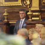 Obchody Święta Wojska Polskiego - Msza Święta. Na zdjęciu: Andrzej Bętkowski - marszałek województwa świętokrzyskiego, Krzysztof Słoń - senator Rzeczypospolitej Polskiej, Bogdan Wenta – prezydent miasta Kielce / Wiktor Taszłow / Radio Kielce