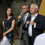 Piknik rodzinny Prawa i Sprawiedliwości. Na zdjęciu od lewej: Patrycja Iwańska-Bęben, Krzysztof Słoń - senator Rzeczypospolitej Polskiej, Krzysztof Lipiec - poseł PiS / Wiktor Taszłow / Radio Kielce