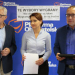 Konferencja prasowa PO. Na zdjęciu (od lewej): mec. Edward Rzepka, Marzena Okła-Drewnowicz – poseł, Artur Gierada – poseł / Wiktor Taszłow / Radio Kielce