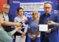 Konferencja prasowa PO. Na zdjęciu (od lewej): mec. Edward Rzepka, Marzena Okła-Drewnowicz – poseł, dr Izabela Rycerska, Artur Gierada – poseł / Wiktor Taszłow / Radio Kielce