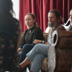 05.09.2019. Kielce. Konferencja przed spektaklem "Hańba" w Teatrze Żeromskiego. Na zdjęciu od lewej: Ewa Gondek - muzyka, Maciej Podstawny - reżyser, Marta Śniosek-Masacz - kostiumy / Wiktor Taszłow / Radio Kielce