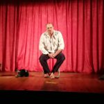 28.09.2019. Ostrowiec Świętokrzyski. Monodram Przemysława Tejkowskiego „Melduję Tobie, Polsko. Rotmistrz Pilecki”. Na zdjęciu: Przemysław Tejkowski / Anna Głąb / Radio Kielce