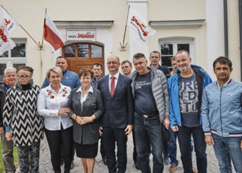 18.09.2019. Końskie. Spotkanie Piotra Wawrzyka w delegaturze NSZZ Solidarność w Końskich ze związkowcami / Magdalena Galas-Klusek / Radio Kielce