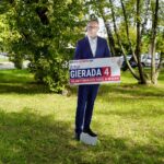 13.09.2019. Kielce. Reklama wyborcza Artura Gierady przy ulicy Warszawskiej w Kielcach / Piotr Kwaśniewski / Radio Kielce