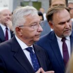 15.09.2019. Busko-Zdrój. Wizyta premiera Mateusza Morawieckiego. Na zdjęciu (od lewej): Krzysztof Lipiec - prezes świętokrzyskiego PiS i Marek Kwitek - poseł PiS / Piotr Kwaśniewski / Radio Kielce