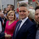 15.09.2019. Busko-Zdrój. Wizyta premiera Mateusza Morawieckiego. Na zdjęciu (od lewej): Maria Zuba - poseł PiS, Anna Krupka - wiceminister sportu i turystyki, Krzysztof Słoń - senator PiS i Tomasz Bracichowicz / Piotr Kwaśniewski / Radio Kielce