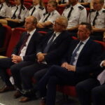 15.09.2019 Jędrzejów. 90-lecie  Powiatowego Koła Pszczelarzy. Na zdjęciu (od lewej): Marcin Piszczek - burmistrz Jędrzejowa, Robert Kruk – przewodniczący Rady Miejskiej w Jędrzejowie, Marek Mentel – przewodniczący Rady Powiatu Jędrzejowskiego, Paweł Faryna - starosta jędrzejowski, Marek Bogusławski - członek zarządu województwa / Ewa Pociejowska-Gawęda / Radio Kielce