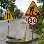 18.09.2019. Kielce. Złamany klon przy ulicy Jana Pawła II / Piotr Kwaśniewski / Radio Kielce