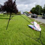 18.09.2019. Kielce. Plakaty wyborcze uszkodzone przez wichurę / Piotr Kwaśniewski / Radio Kielce