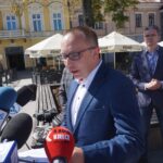 05.09.2019. Kielce. Konferencja w sprawie porozumienia wyborczego ugrupowań w wyborach parlamentarnych. Na zdjęciu: Artur Gierada - poseł PO / Radio Kielce