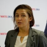 24.09.2019. Kielce. Konferencja KO - niszczenie i kradzież materiałów wyborczych. Na zdjęciu: Izabela Buszewicz / Piotr Kwaśniewski / Radio Kielce