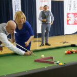 30.09.2019. Bilcza. Akcja „Świętokrzyskie Gra w Bilard”. Bogdan Wołkowski - mistrz świata w trikach bilardowych i trener drużyny NOSAN Kielce i Anna Krupka - wiceminister sportu i turystyki / Michał Kita / Radio Kielce