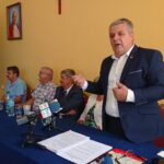 Konferencja prasowa. Na zdjęciu Bogdan Latosiński, przewodniczący Związku Zawodowego Pracowników Transportu Publicznego w Miejskim Przedsiębiorstwie Komunikacji / Wiktor Dziarmaga / Radio Kielce