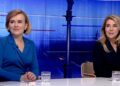 Audycja „Gość Wiadomości” w TVP Info. Na zdjęciu (od lewej): Anna Krupka - wiceminister sportu i turystyki i Barbara Dolniak - wicemarszałek Sejmu / screen