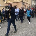 28.09.2019. Sandomierz. Happening „My piękne małpy Europy ratujemy Ziemię” / Grażyna Szlęzak-Wójcik / Radio Kielce