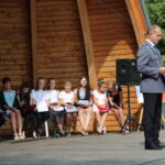 07.09.2019. Busko-Zdrój. Narodowe Czytanie. Jakub Kosiń – komendant powiatowy policji w Busku-Zdroju / Marta Gajda / Radio Kielce