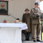 08.09.2019. Szczaworyż. Obchody 80. rocznicy bitwy pod Broniną. List Szefa Urzędu do spraw Kombatantów i Osób Rpresjonowanych odczytał płk. Jarosław Molisak – szef Wojewódzkiego Sztabu Wojskowego w Kielcach / Marta Gajda / Radio Kielce