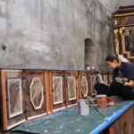 11.09.2019. Skalbmierz. Prace związane z renowacją północnej części zakrystii w kolegiacie zbliżają się ku końcowi / Marta Gajda / Radio Kielce