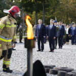 11.09.2019 Kielce. Uroczystości pod pomnikiem Homo Homini w 18. rocznicę zamachu na World Trade Center / Jarosław Kubalski / Radio Kielce