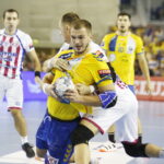 22.09.2019 Kielce. Piłka ręczna Liga Mistrzów. Mecz PGE Vive Kielce - Motor Zaporoże. Arciom Karalok / Jarosław Kubalski / Radio Kielce