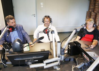 12.09.2019 Radio Kielce. Punkty Widzenia. Wiceprzewodniczący rady miasta Jarosław Karyś, radna Anna Myślińska i przedsiębiorca Sebastian Michalski / Jarosław Kubalski / Radio Kielce