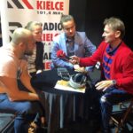 26.09.2019 Kielce. Kawiarenka Festiwalowa Memorial to Miles. Od lewej: Marcin Stojek, Natalia Jaworska, Jakub Antonkiewicz, muzycy Big Bandu Zespołu Szkół Muzycznych imienia Ludomira Różyckiego oraz Paweł Solarz / Radio Kielce