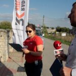 04.09.2019. Sadowie. Program "Interwencja". Na zdjęciu: Emilia Sitarska - Radio Kielce i Kamil Markiewicz - TVP3 Kielce / Krzysztof Bujnowicz / Radio Kielce
