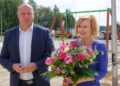 13.09.2019. Ociesęki. Na zdjęciu: Damian Szpak - wójt gminy Raków i Anna Krupka - wiceminister sportu i turystyki / TVP3 Kielce