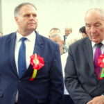 08.09.2019. Opatów. XIX Wojewódzkie Świętokrzyskie Dożynki. Od lewej; poseł Adam Cyrański i poseł Kazimierz Kotowski / Emilia Sitarska / Radio Kielce