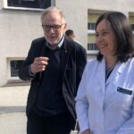 24.09.2019 Sandomierz. Wizyta Marka Balickiego w sandomierskim szpitalu. Na zdjęciu: prof. Jacek Wciórka i Renata Mirowska-Masternak - ordynator oddziału psychiatrii / Grażyna Szlęzak-Wójcik / Radio Kielce
