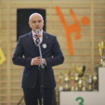Kielce. 24.09.2019. Otwarcie Hali Sportowej przy III Liceum im. C. K. Norwida. Przemawia Rafał Nowak - dyrektor Wzgórza Zamkowego / Wiktor Taszłow / Radio Kielce