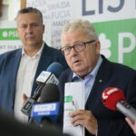 Kielce. 25.09.2019. Konferencja PSL. Na zdjęciu od lewej: Grzegorz Gałuszka - kandydat do Sejmu, Czesław Siekierski - kandydat do Sejmu z listy PSL / Wiktor Taszłow / Radio Kielce