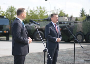Na zdjęciu (od lewej): Andrzej Duda - prezydent RP i Mariusz Błaszczak - minister obrony narodowej / Fot. Wiktor Taszłow - Radio Kielce