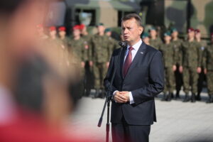 MSPO. Briefing prasowy. Mariusz Błaszczak - minister obrony narodowej / Wiktor Taszłow / Radio Kielce