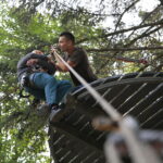 07.09.2019. Kielce. Zjazd tyrolką osób niepełnosprawnych / Wiktor Taszłow / Radio Kielce